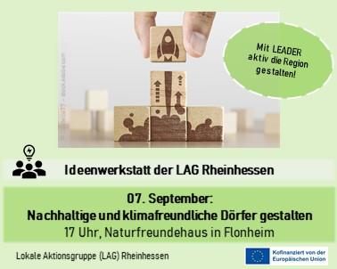 Plakat Einladung zur Ideenwerkstatt "Nachhaltige und klimafreundliche Dörfer gestalten"